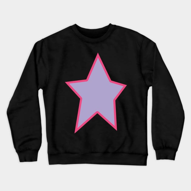 Lavender Star Pink Out Line Graphic Crewneck Sweatshirt by ellenhenryart